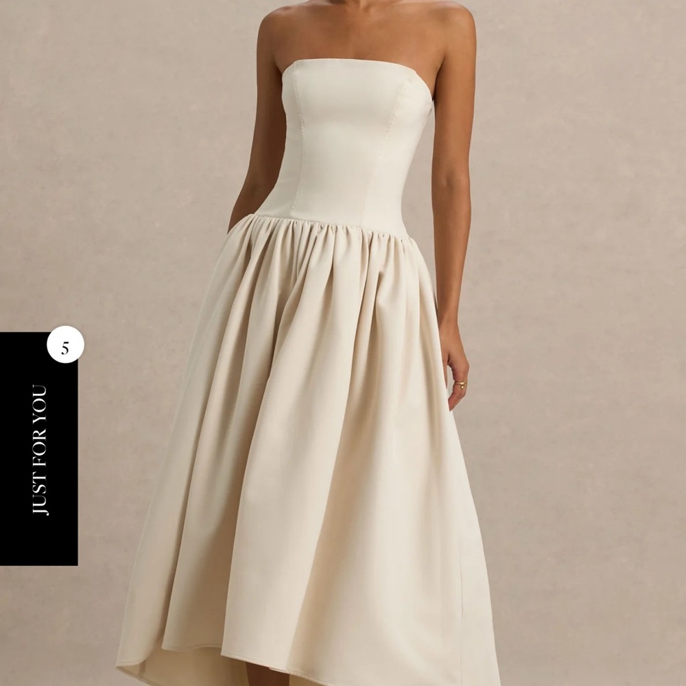 Club L London Strapless Beige Dress